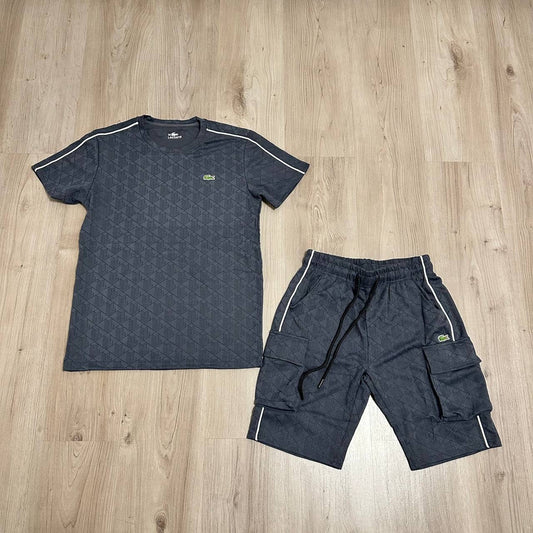 Conjunto corto Lacost negro